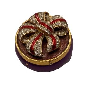 Vintage Joan Rivers purple Trinket box brooch